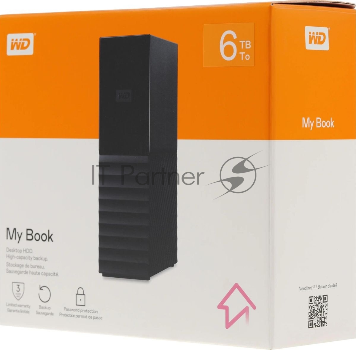Внешний HDD 3.5" Western Digital My Book, 6TB, USB 3.2 Gen 1 Type-A, 5400 rpm, черный