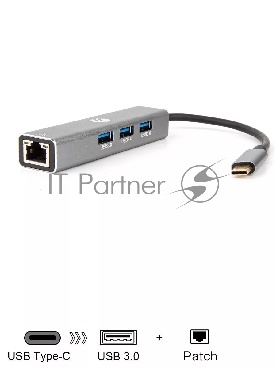 USB-концентратор VCOM DH311A USB Type-C, RJ-45/USB 3.0, USB