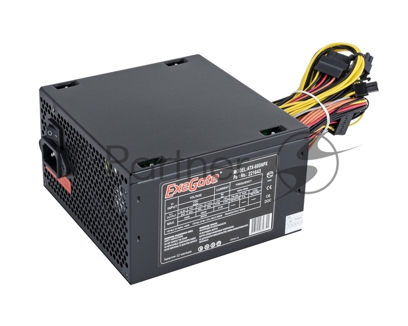 Блок питания ExeGate 600NPX (EX221643RUS-PC), 600Вт, 120мм, черный