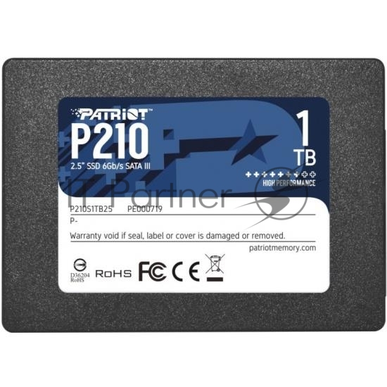 Накопитель SSD Patriot P210, 1Tb, SATA III, 2.5", R/W 520/430
