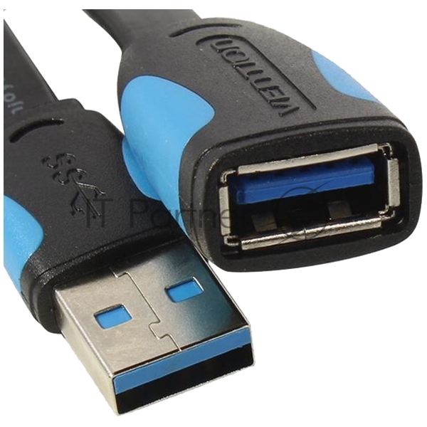 Кабель-удлинитель Vention USB 3.0 AM/AF - 1,5 м плоский VAS-A13-B150