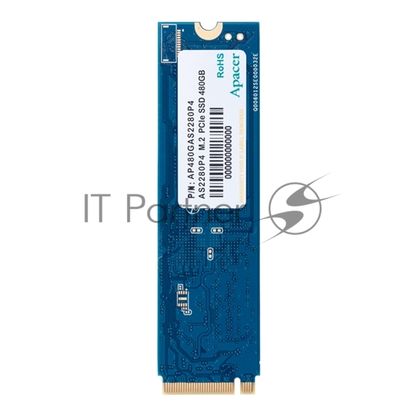 Накопитель SSD Apacer AS2280P4, 256Gb, M.2 2280, PCIe 3.0 x4, NVMe, R/W 2100/1300
