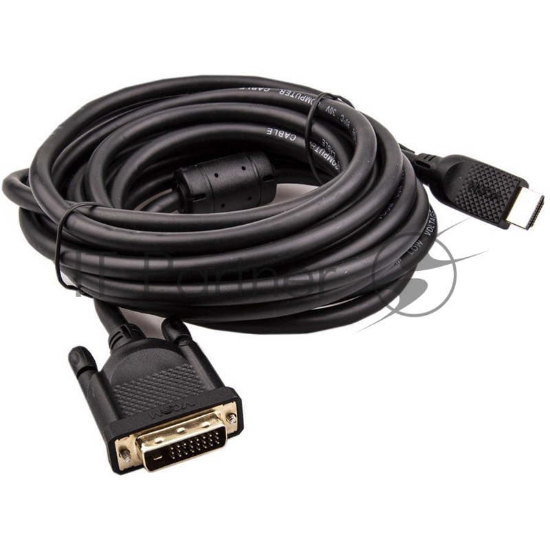 Кабель HDMI AM/DVI(24+1)M, 5м, CU, 1080P@60Hz, 2F, VCOM CG484GD-5M