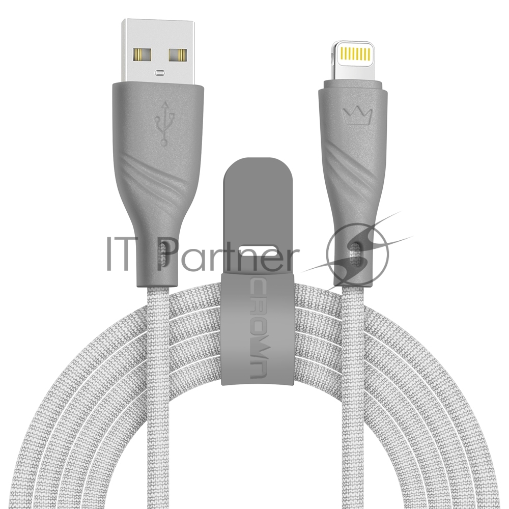 Кабель Crown USB - Lightning CMCU-3043L grey
