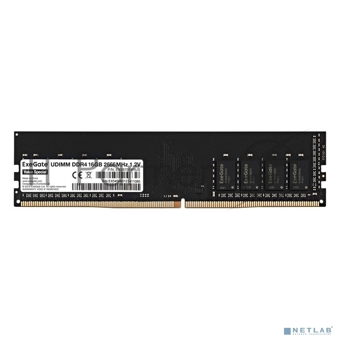 Оперативная память ExeGate, DDR4, 16GB (1x16 GB), 2666 MHz, CL19, DIMM, OEM