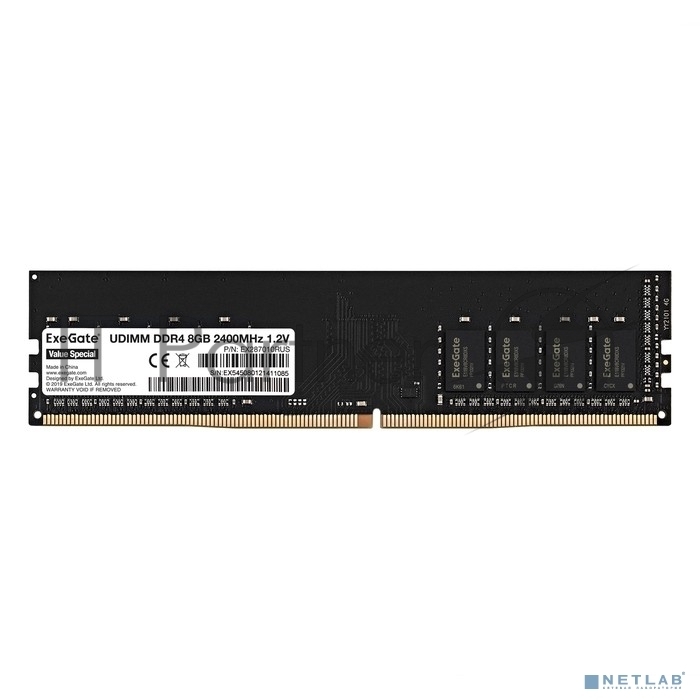 Оперативная память Exegate, DDR4, 8GB (1x8 GB), 2400 MHz, CL17, DIMM, OEM