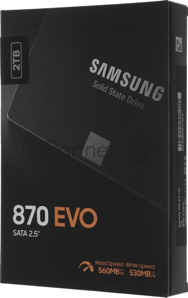 Накопитель SSD Samsung 870 EVO, 2Tb, SATA III, 2.5", R/W 560/530