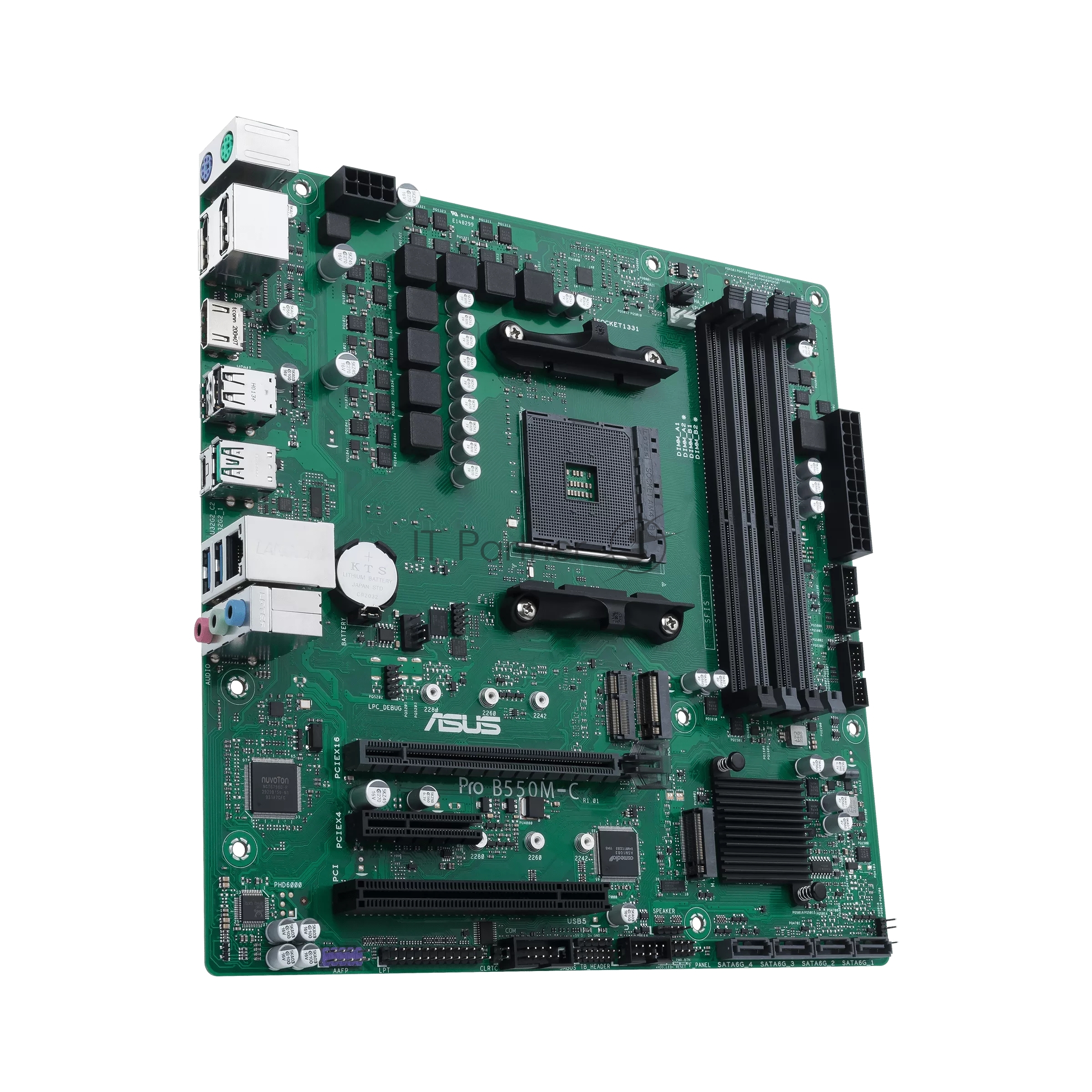 Материнская плата ASUS PRO B550M-C/CSM, AM4, AMD B550, 4xDDR4, 4xSATA, 2xM.2, 1xPCIe 4.0 x16, 1xPCIe 4.0 x4, 1xHDMI, 2xDP, 1x1Gb LAN, 1xUSB-C 10Gbps, 1xUSB-A 10Gbps, 2xUSB-A 5Gbps, 2xUSB-A 2.0, 3x3.5 мм, 7.1, mATX