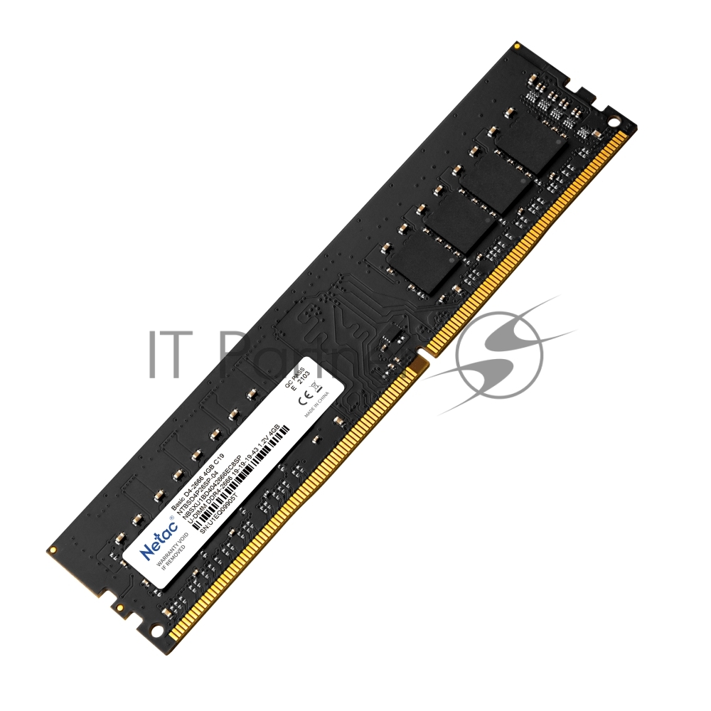 Оперативная память NETAC Basic, DDR4, 4GB (1x4GB), 2666MHz, CL19, DIMM