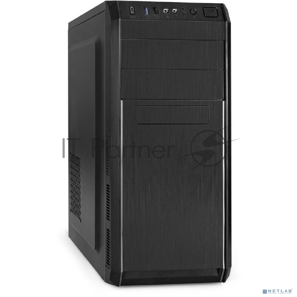 Компьютерный корпус Miditower ExeGate XP-334UC (ATX, без БП, 1хUSB/1хUSB 3.0/1хTypeC, аудио, черный)