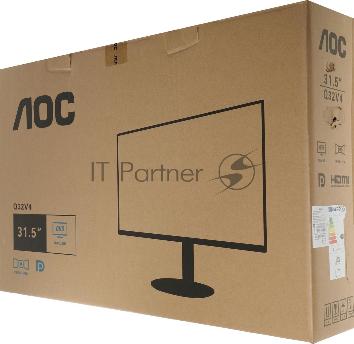 Монитор 31.5" AOC Q32V4 IPS 2560x1440, 75 Гц, 4 мс, 16:9, 250 кд/м2, 1xHDMI, 1xDP, 1x3.5 мм, черный