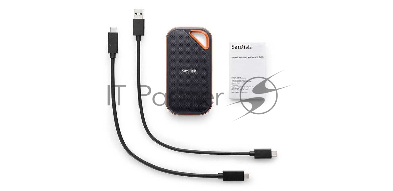 Внешний SSD SanDisk Extreme, 1TB, USB 3.2 Gen 2x2 Type-C, R/W 2000/2000, черный