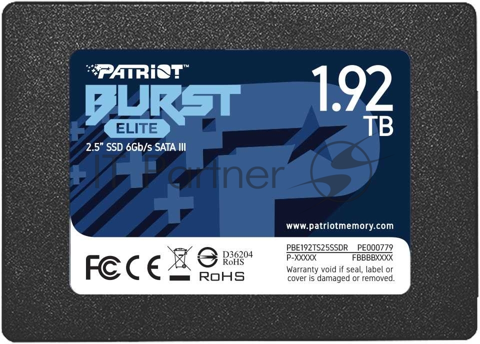 Накопитель SSD Patriot Burst Elite, 1.92Tb, SATA, 2.5", R/W 450/320