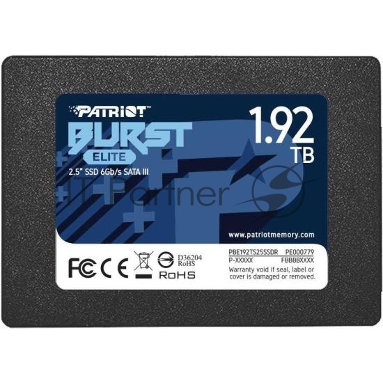 Накопитель SSD Patriot Burst Elite, 1.92Tb, SATA, 2.5", R/W 450/320