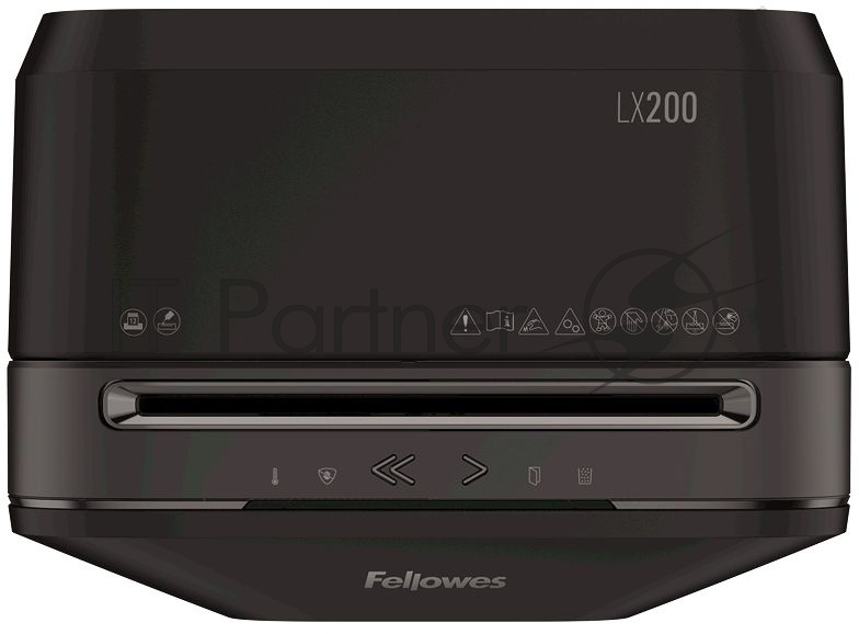 Шредер Fellowes PowerShred LX200 черный (секр.P-4)/перекрестный/12лист./22лтр./скрепки/скобы/пл.карты