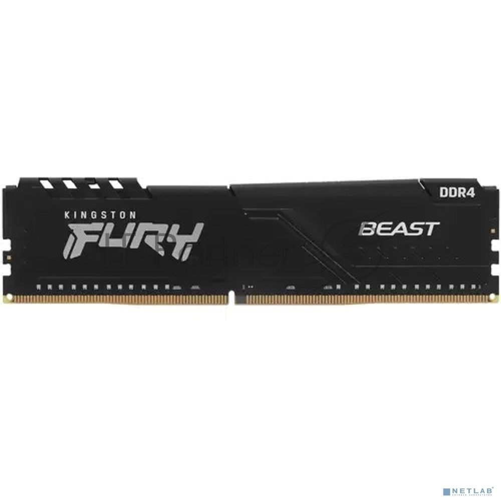 Оперативная память Kingston Fury Beast, DDR4, 32GB (1x32GB), 3600MHz, CL18, DIMM, с радиатором, черный