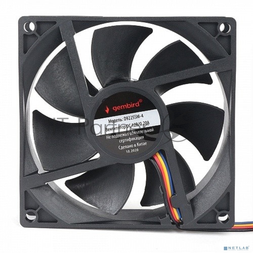 Вентилятор для корпуса Gembird D9225SM-4 черный 92мм 2500rpm 31db 4-pin