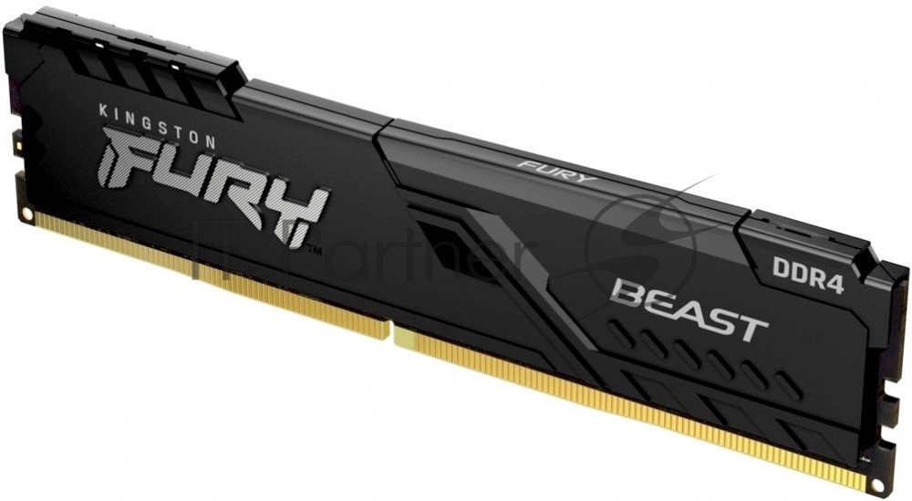 Оперативная память Kingston Fury Beast, 8GB (1x8GB), DDR4, 3200MHz, CL16, DIMM, с радиатором, черный