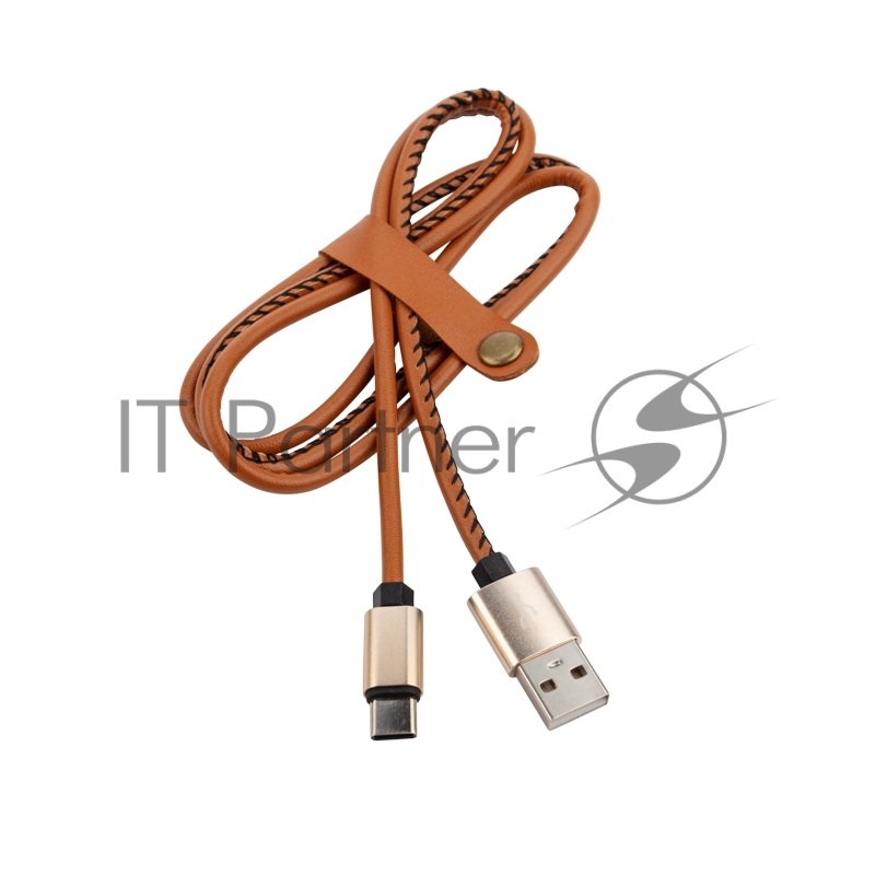 Кабель USB-Type-C Rexant 2A/leather/brown/1м