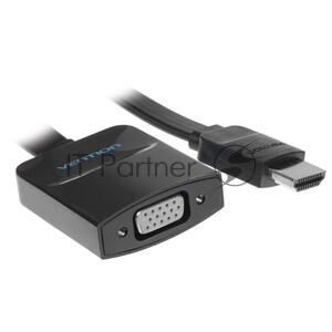 Мультимедиа конвертер Vention HDMI > VGA + аудио, гибкий, плоский