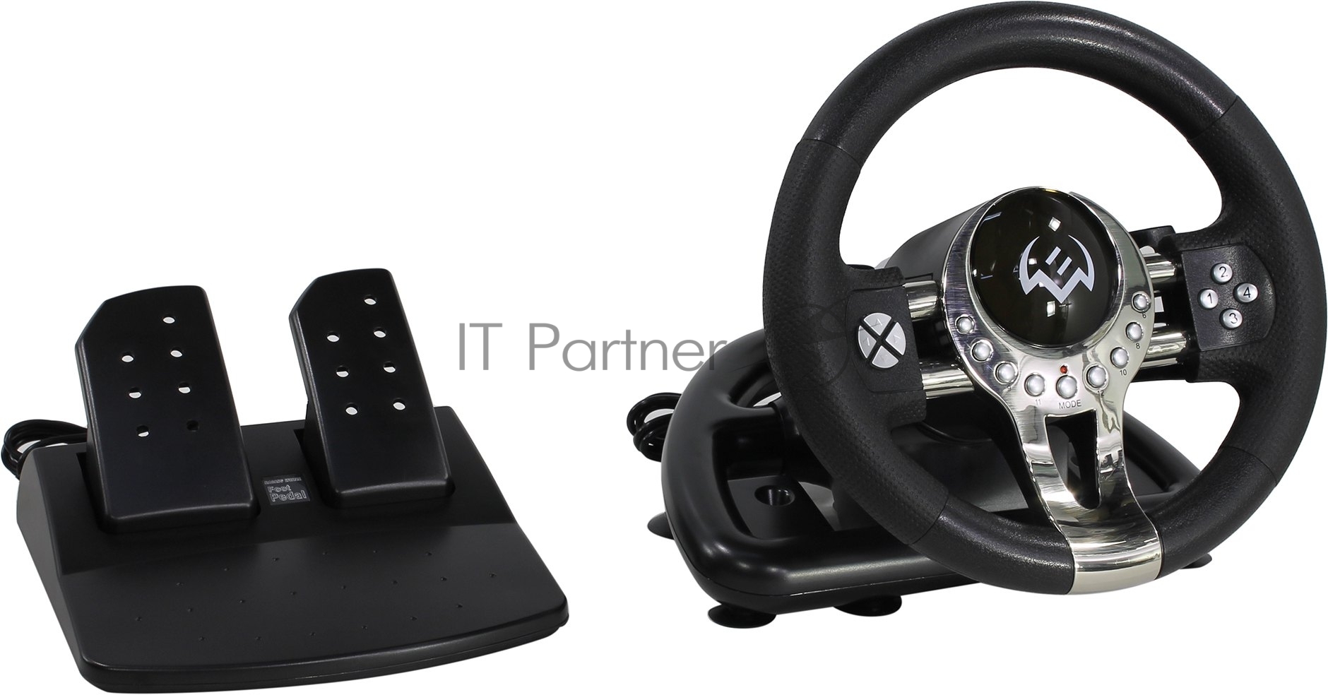 Руль SVEN GC-W700 (педали, вибро, скоба, лепестки, АКПП, D-pad, 12 кл, резин. вставки, PC/Xinput)