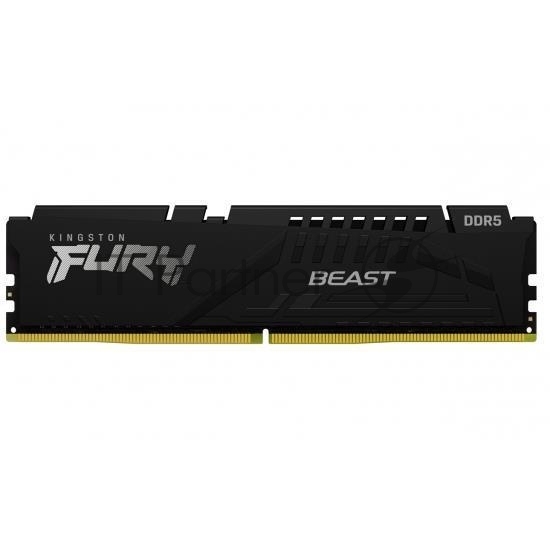 Оперативная память Kingston Fury Beast, DDR5, 16GB (1x16 GB), 5200 MHz, CL40, DIMM, с радиатором, черный