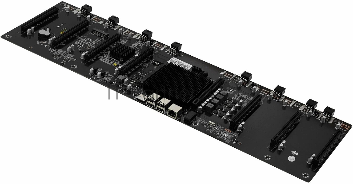 Материнская плата с процессором AFOX AFHM65-ETH8EX, Intel Celeron 847, Intel HM65, 1xDDR3L, 1xSATA, 1xmini-SATA, 8xPCIe 2.0 x16, 1xHDMI, 1x 100Mb LAN, 4xUSB 2.0, проприетарный