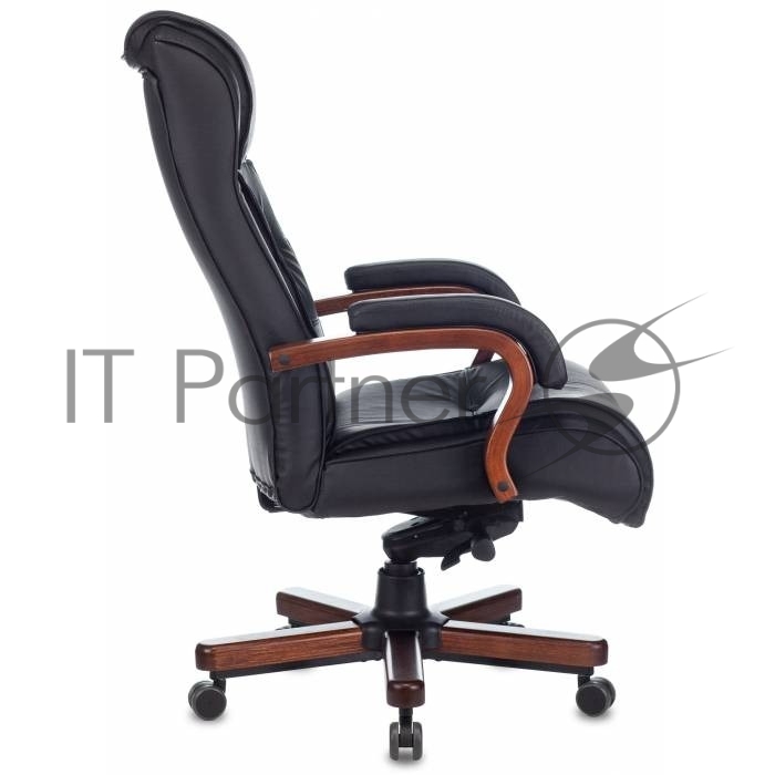 Кресло Бюрократ T-9926WALNUT черный, кожа