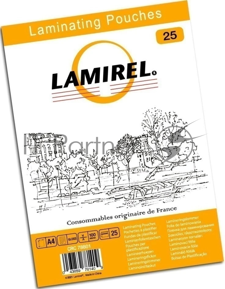 Пленка для ламинирования Fellowes 100мкм A4 (25шт) глянцевая216x303мм Lamirel (LA-78801)