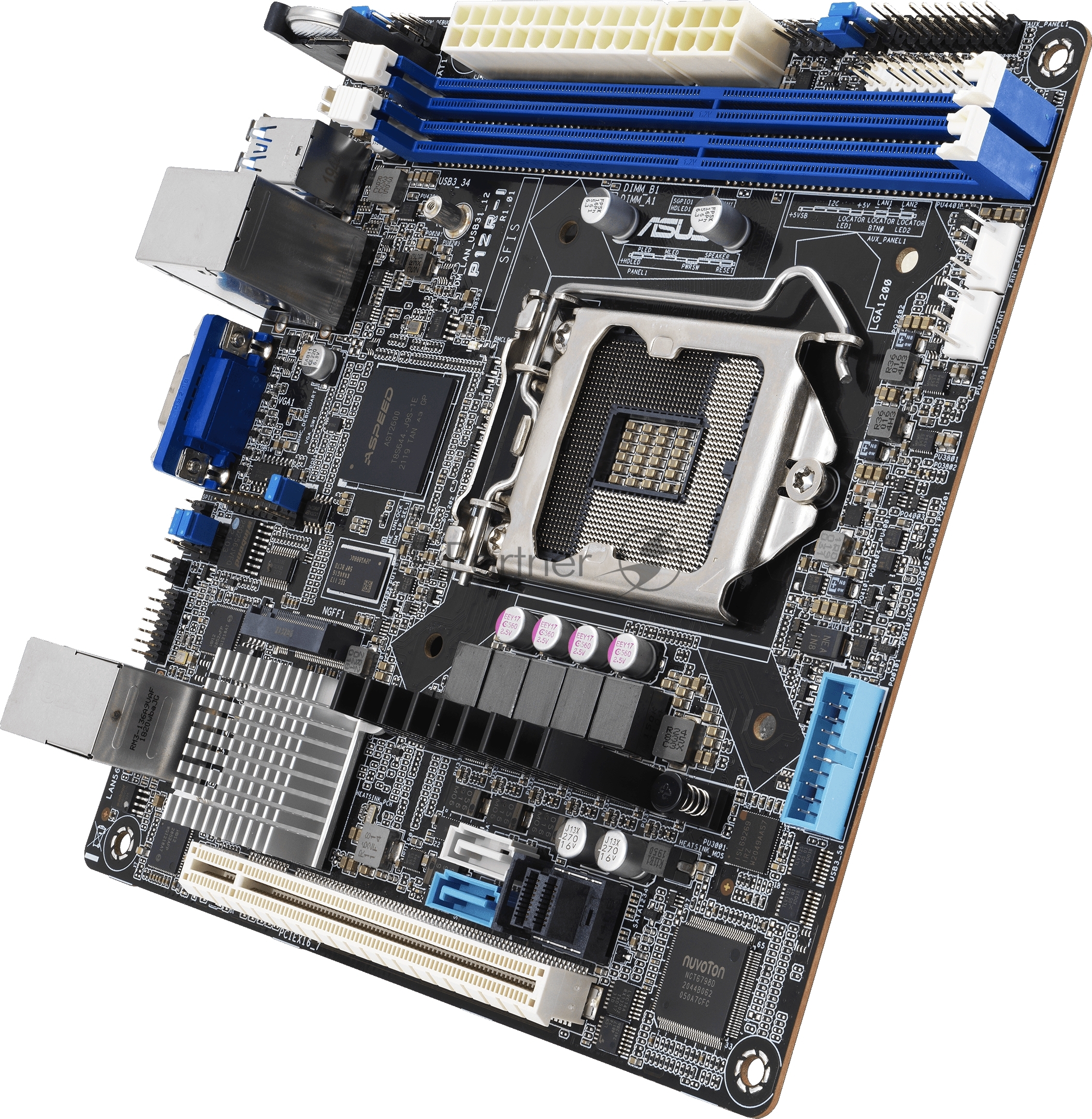Материнская плата серверная ASUS P12R-I, LGA 1200, Intel C252, 2xDDR4, 6xSATA, 1xM.2, 1xPCI-E 4.0 x16, 2x1Gb LAN, 4xUSB-A 3.2 Gen 1, 1xVGA, COM-порт, Mini-ITX