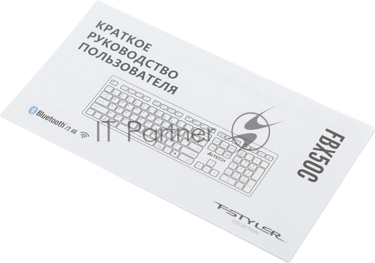 Клавиатура беспроводная A4Tech Fstyler FBX50C, USB, Bluetooth/Радиоканал, серый