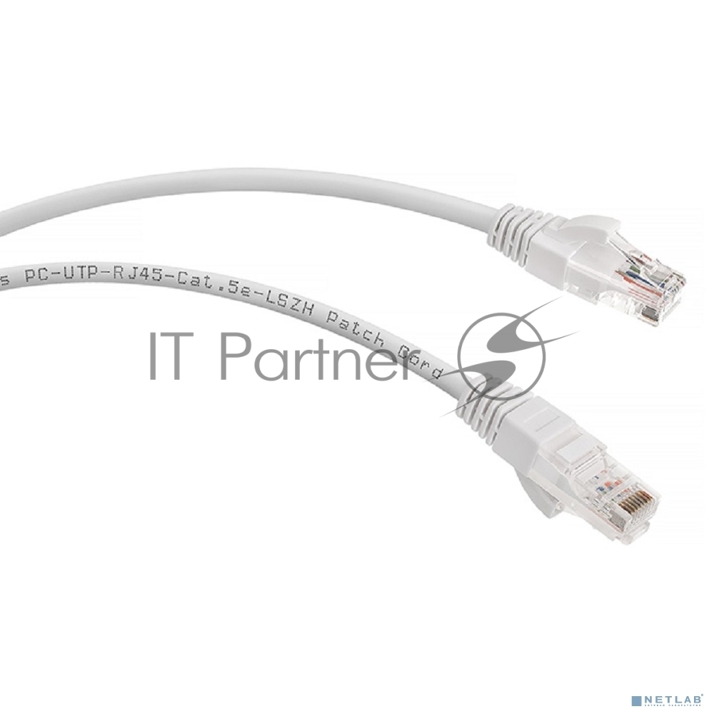 Шнур комм. Cabeus, кат. 5е, неэкр., U/UTP, RJ45/RJ45, LSZH, AWG24, 0.5м, белый