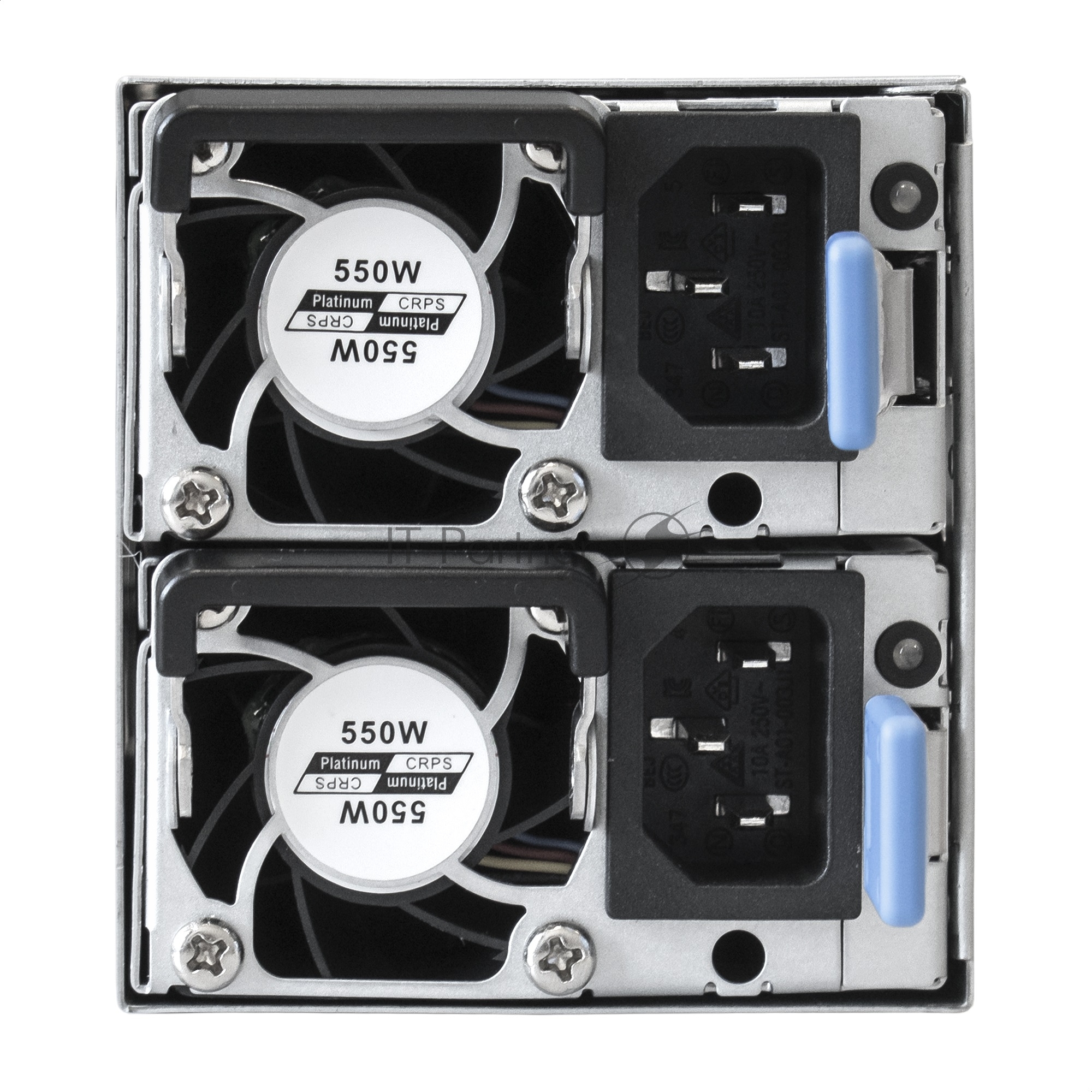 Блок питания серверный 2U Redundant 2x550W ExeGate EX292321RUS Industrial-RTS550 (APFC, КПД 94% (80 PLUS Platinum), 4 см fan, 24pin, 2x(4+4)pin, 2PCIe, 2SATA, 6IDE, Cable Management)