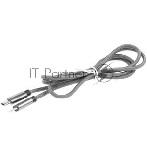 Кабель Rexant Type-C - Lightning PD/1м/nylon/gray