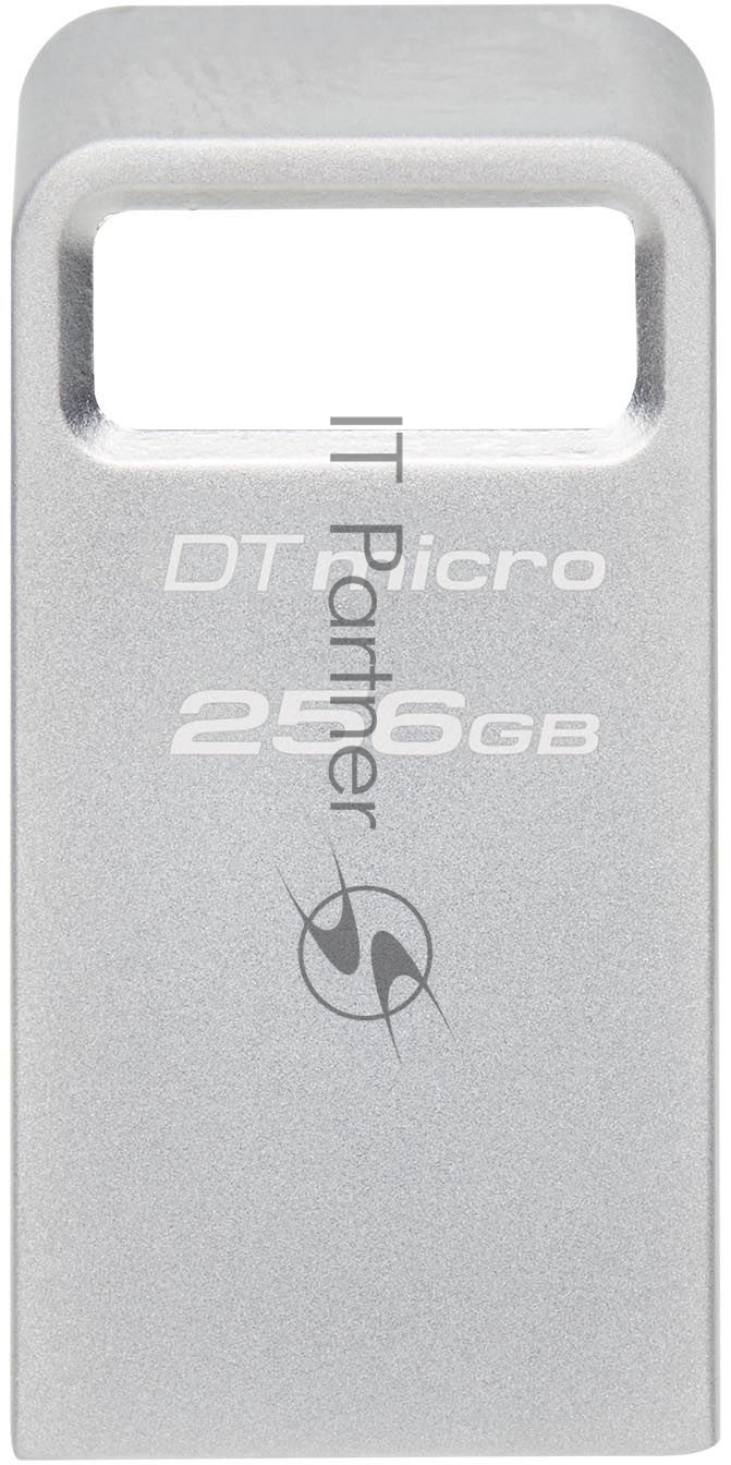 Флешка USB Kingston DataTraveler Micro (DTMC3G2/256Gb), 256Gb, USB 3.2 Gen 1, R/W 200/60, серебристый