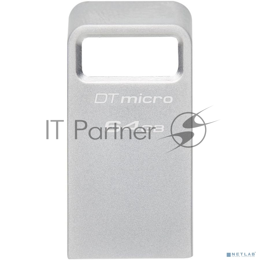 Флешка USB Kingston DataTraveler Micro (DTMC3G2/64Gb), 64Gb, USB 3.2 Gen 1, R/W 200/60, серебристый