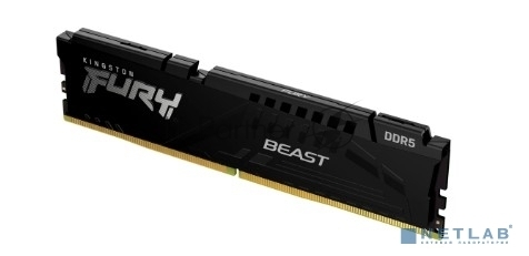 Оперативная память Kingston Fury Beast, DDR5, 8GB (1x8GB), 5600MHz, CL40, DIMM, с радиаторами, черный