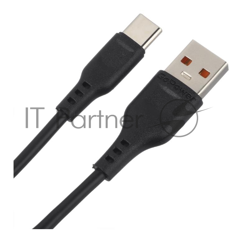 Кабель GoPower GP01T USB (m)-Type-C (m) 1.0м 2.4A ПВХ черный (1/800)