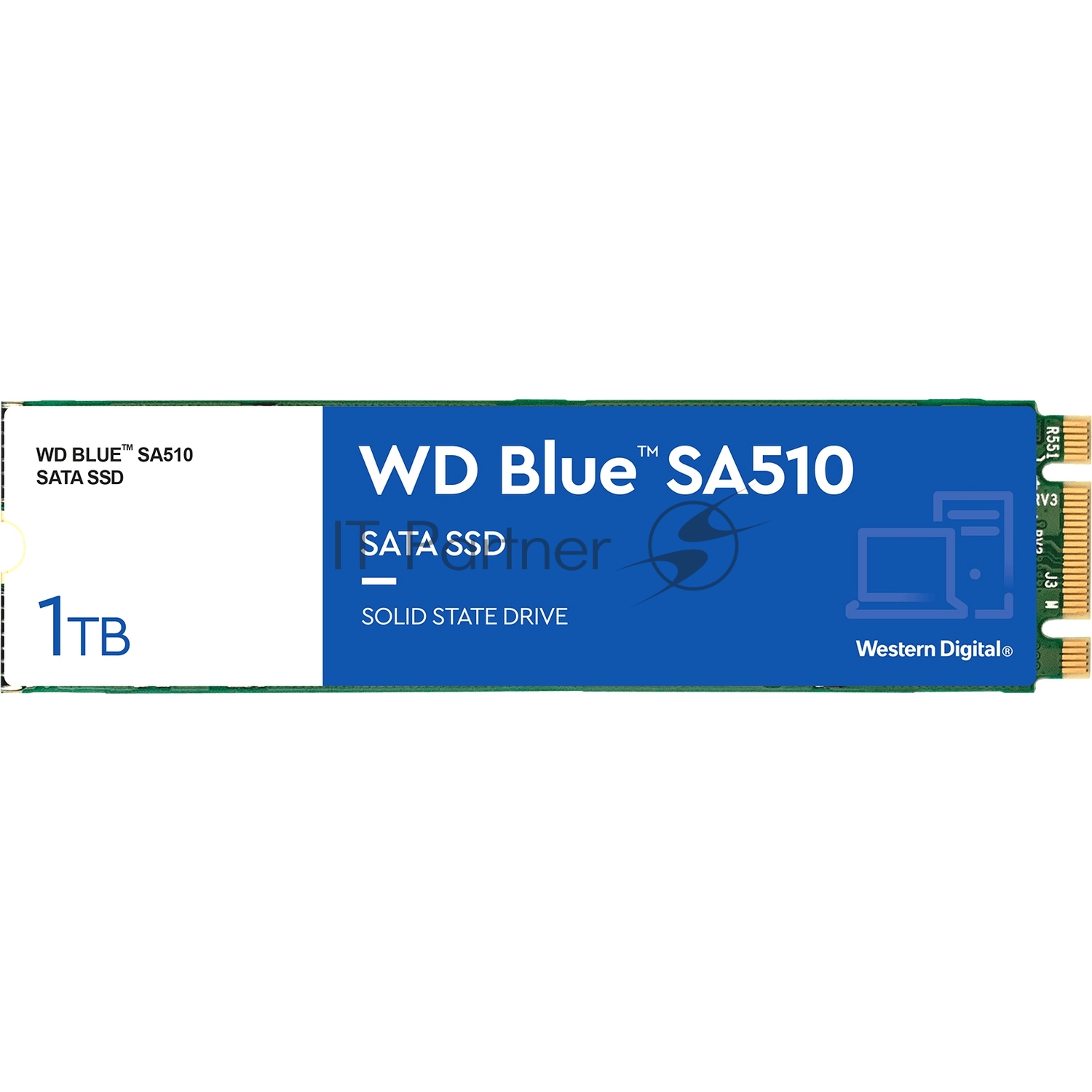 Накопитель SSD WD Blue SA510 WDS100T3B0B, 1Tb, SATA III, M.2 2280, R/W 560/520