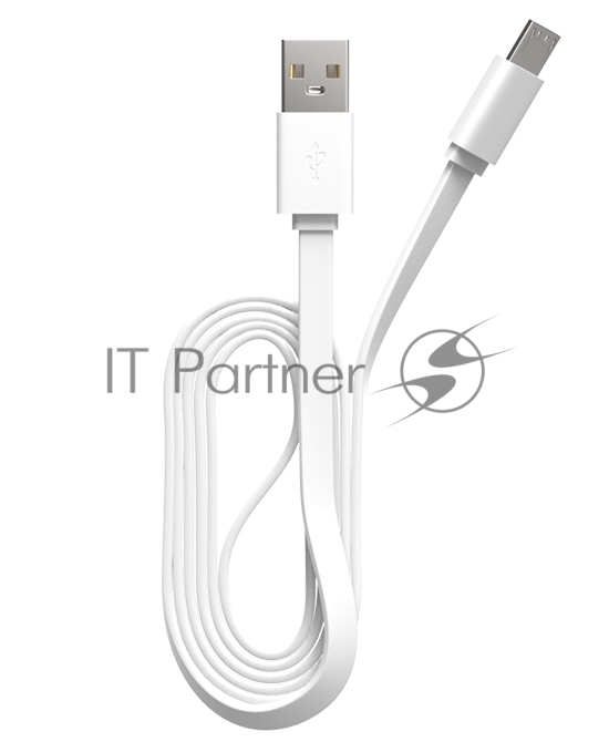 Кабель Maxvi MC-01F white USB-A - microUSB, 2A Плоский кабель, ток макс. нагрузки 2А, макс. напряжение 5V; стандарт USB 2.0; длина 1м, материал PVC, белый