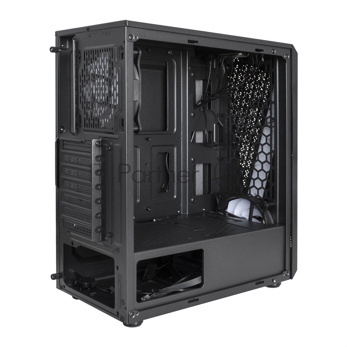 Компьютерный корпус Miditower ExeGate EVO-8225-NPX500 (ATX, БП 500NPX с вент. 12см, 2хUSB+1хUSB 3.0, черный, 2 вент. с RGb подсветкой и полоса на передней панели, боковая панель - закаленное стекло)