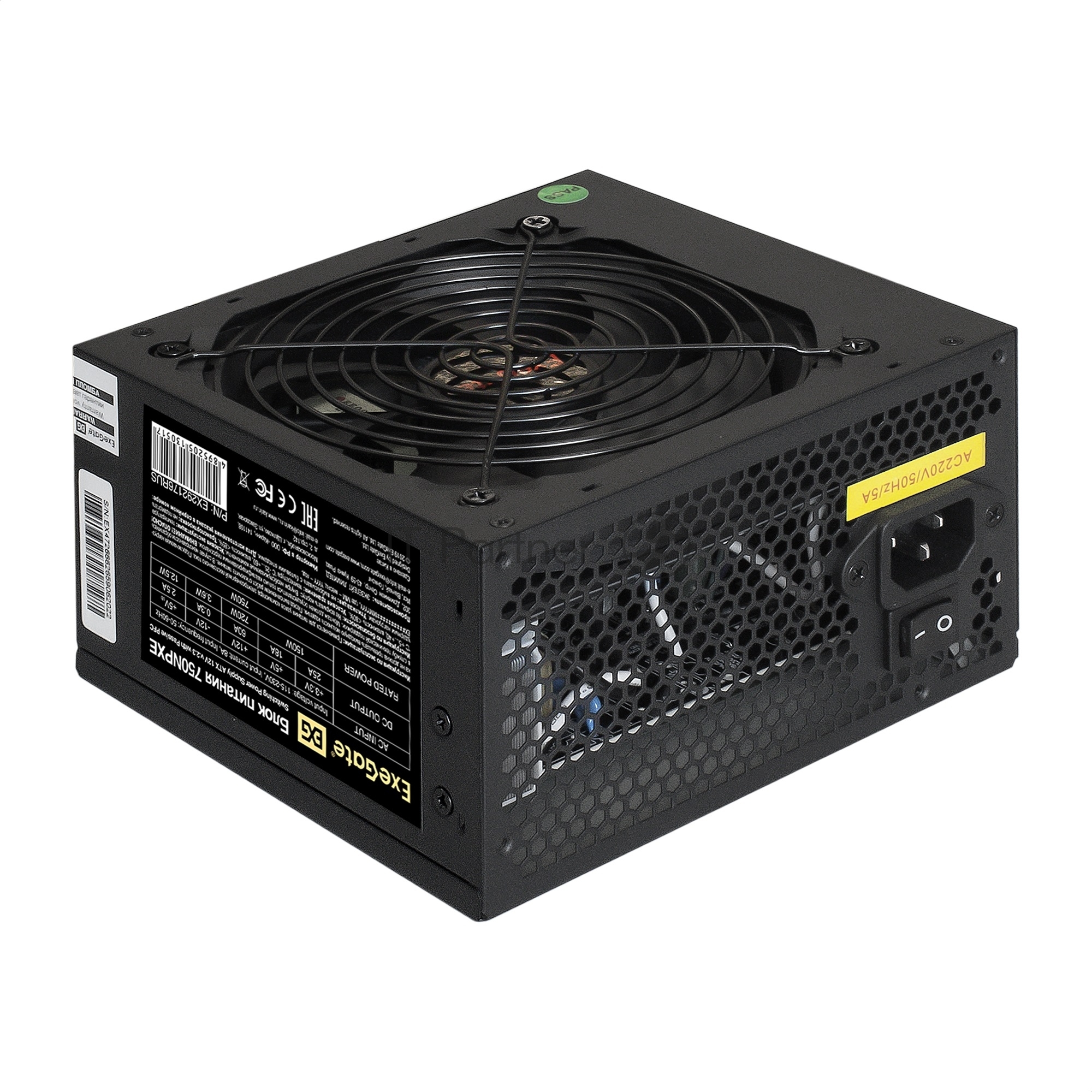 Блок питания ExeGate 750NPXE (EX292176RUS-S), 750Вт, 120мм, черный