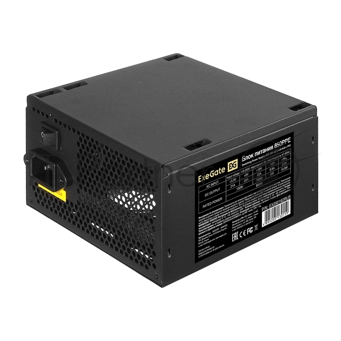 Блок питания ExeGate 850PPE (EX292162RUS-PC), 850В, 120мм, черный