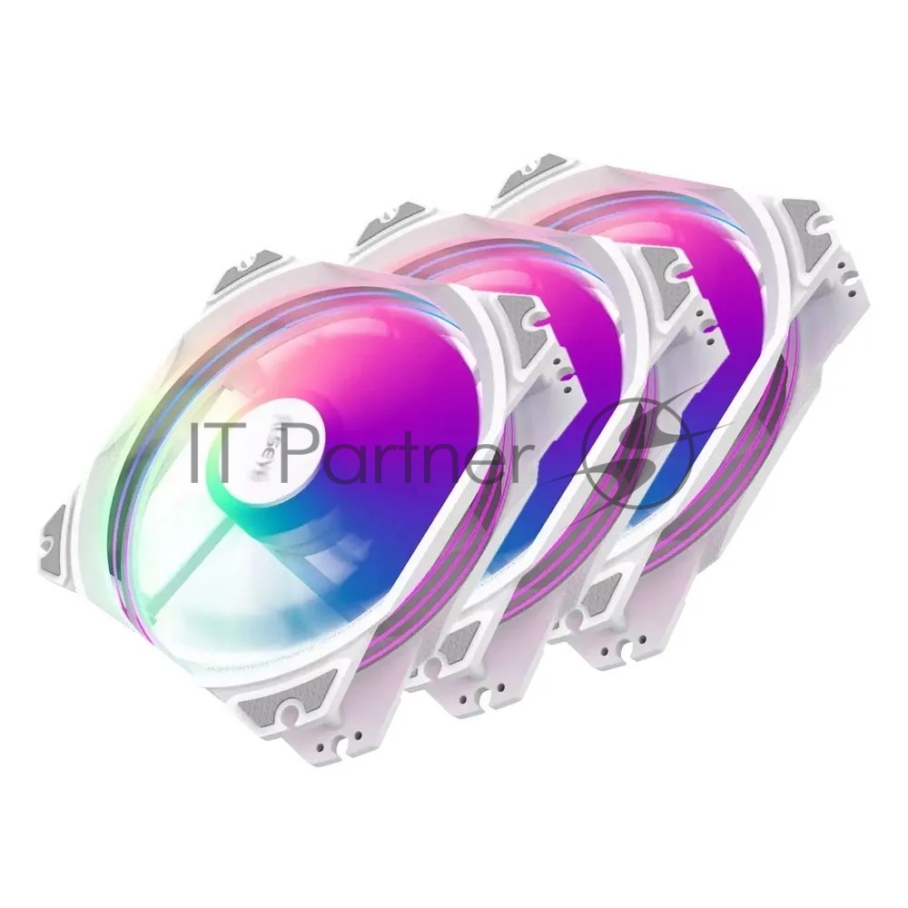 Комплект вентиляторов для корпуса Alseye M120-PWA KIT белый, 120 мм, 1700 об/мин, 33.8 дБ, 4 pin