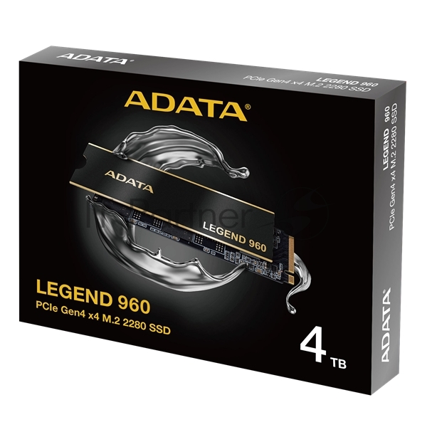 Накопитель SSD ADATA LEGEND 960, 4Tb, PCIe 4.0 x4, M.2 2280, NVMe, R/W 7400/6800, с радиатором