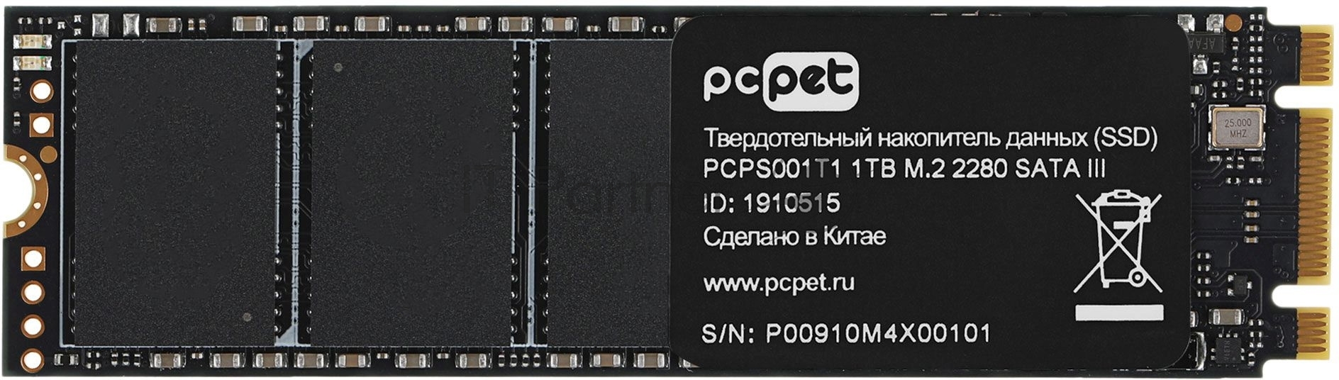 Накопитель SSD PC PET PCPS001T1, 1Tb, SATA, M.2 2280, R/W 500/450
