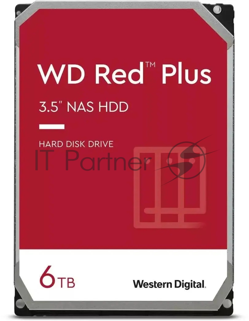 Жесткий диск HDD Western 6TB 5400RPM SATA-III 3.5" Digital Red Plus 128MB NAS Edition