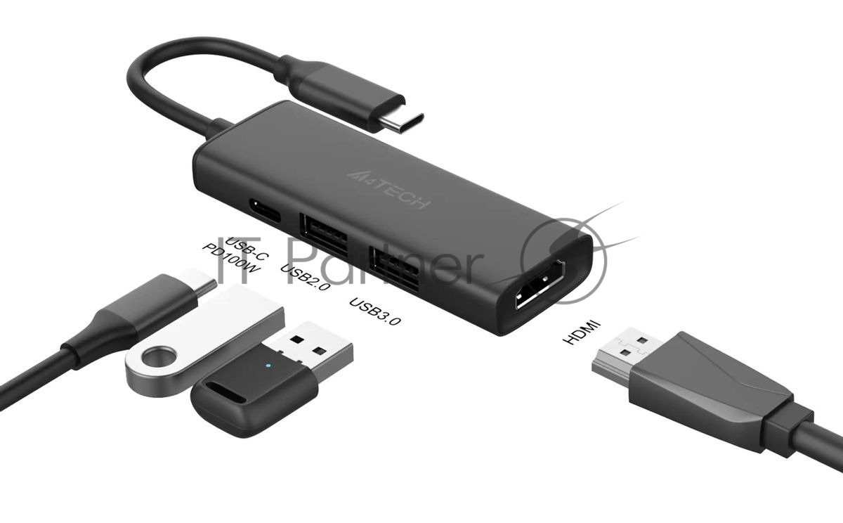 USB-концентратор A4Tech DST-40C, USB Type-C, USB/HDMI, USB Type-C