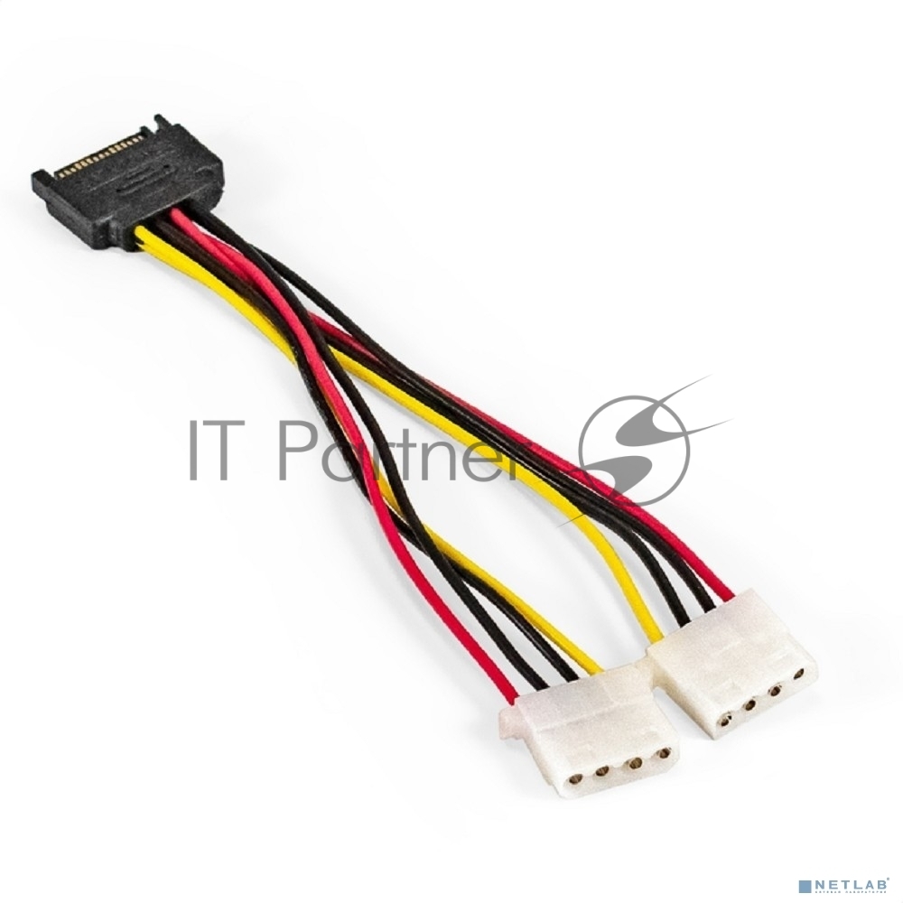 Кабель питания SATA ExeGate EX-CC-SATAM2MF-0.15 (15pin M/2xMolex F, 0,15м)