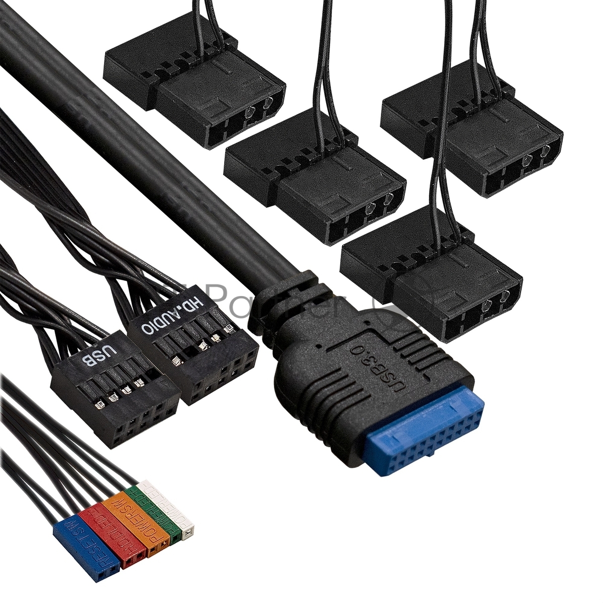 Компьютерный корпус Miditower ExeGate i3 BASE (ATX, без БП, с окном, 1*USB+1*USB 3.0, аудио, 4 вент. 12см с RGb подсветкой)